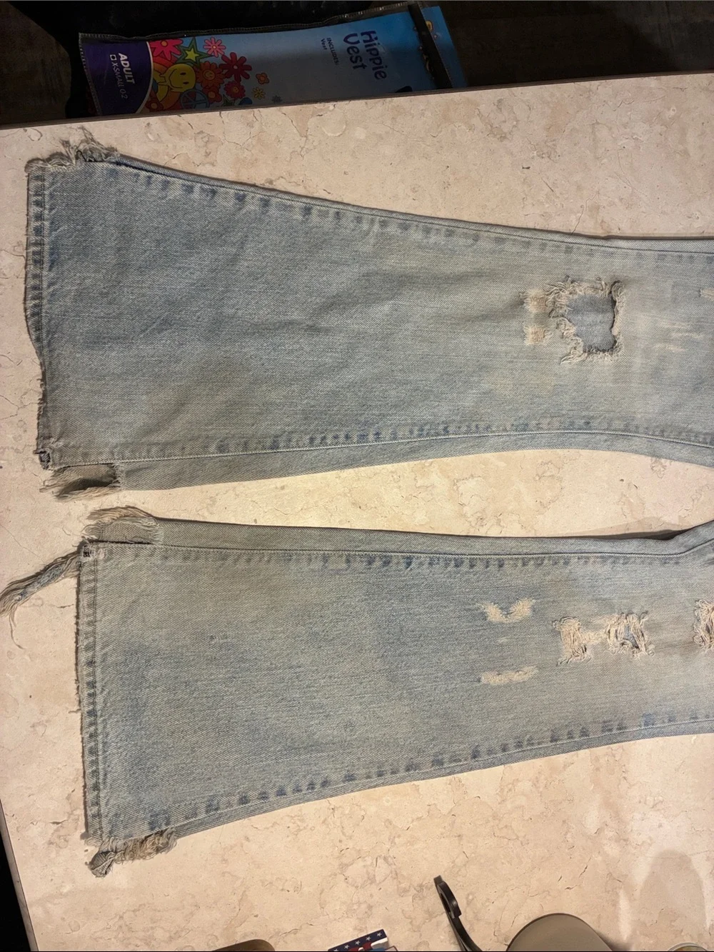 Aeropostale Light Wash Distressed Flare Jeans